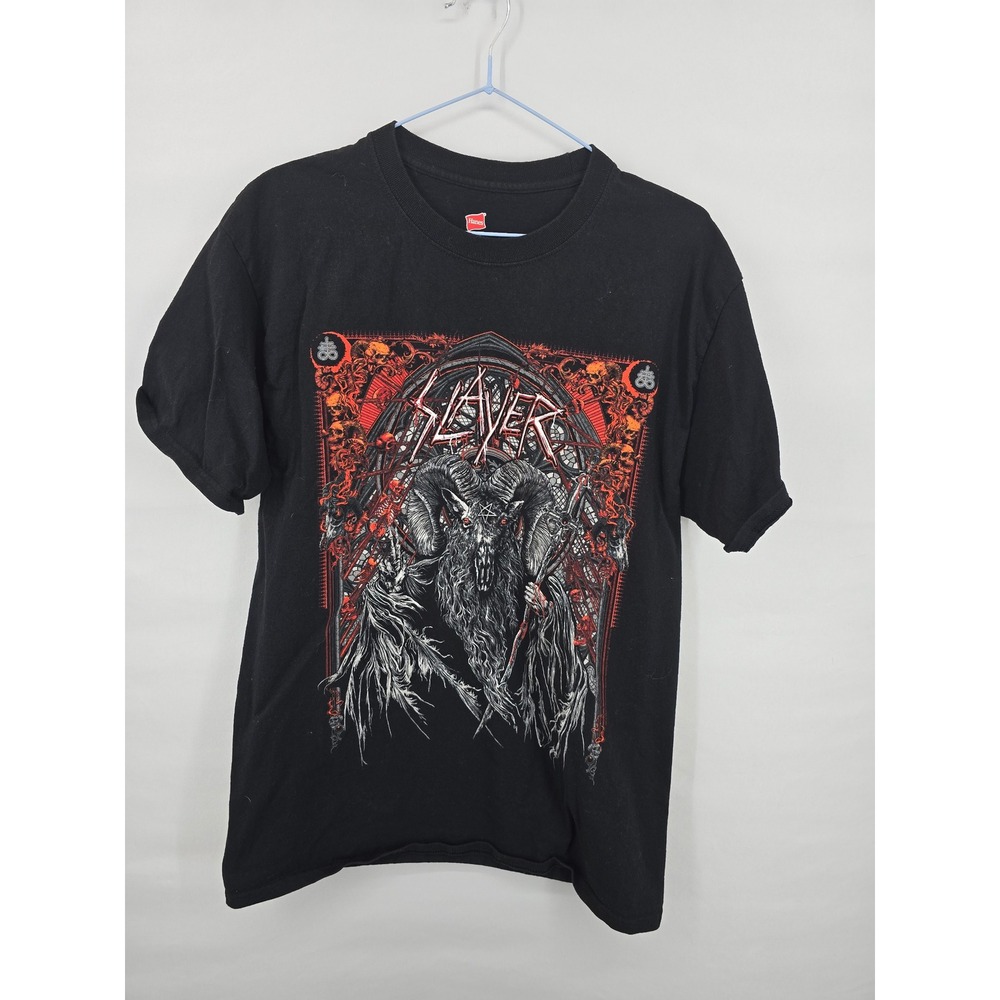 Slayer Final World‎ Tour 2019 Concert T-Shirt Mens Medium Black Hanes Baphomet